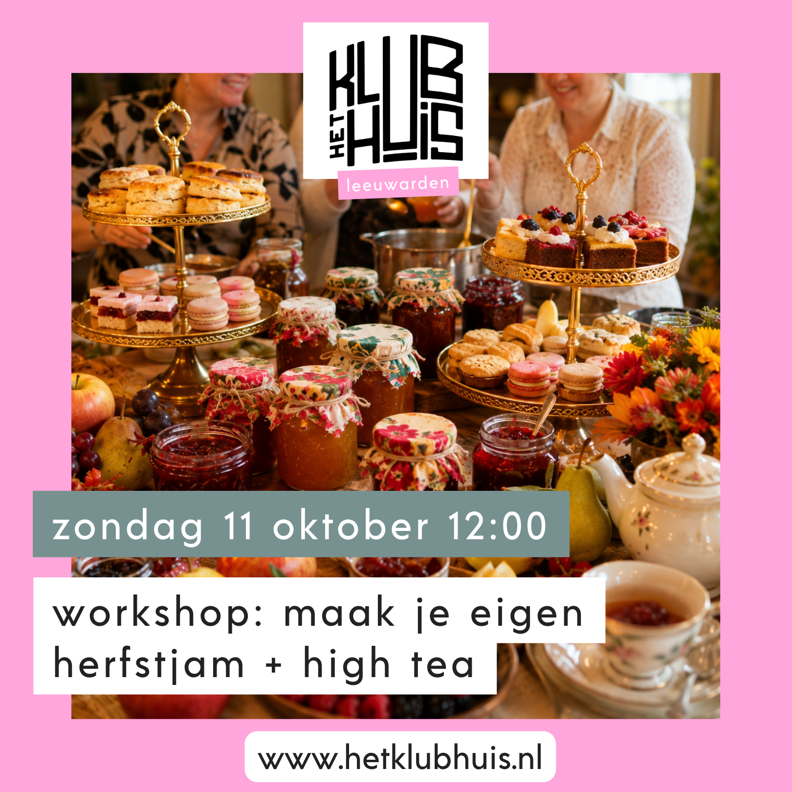 Het Klubhuis | Workshop : maak je eigen herfstjam + high tea | 1 Workshop : maak je eigen herfstjam + high tea